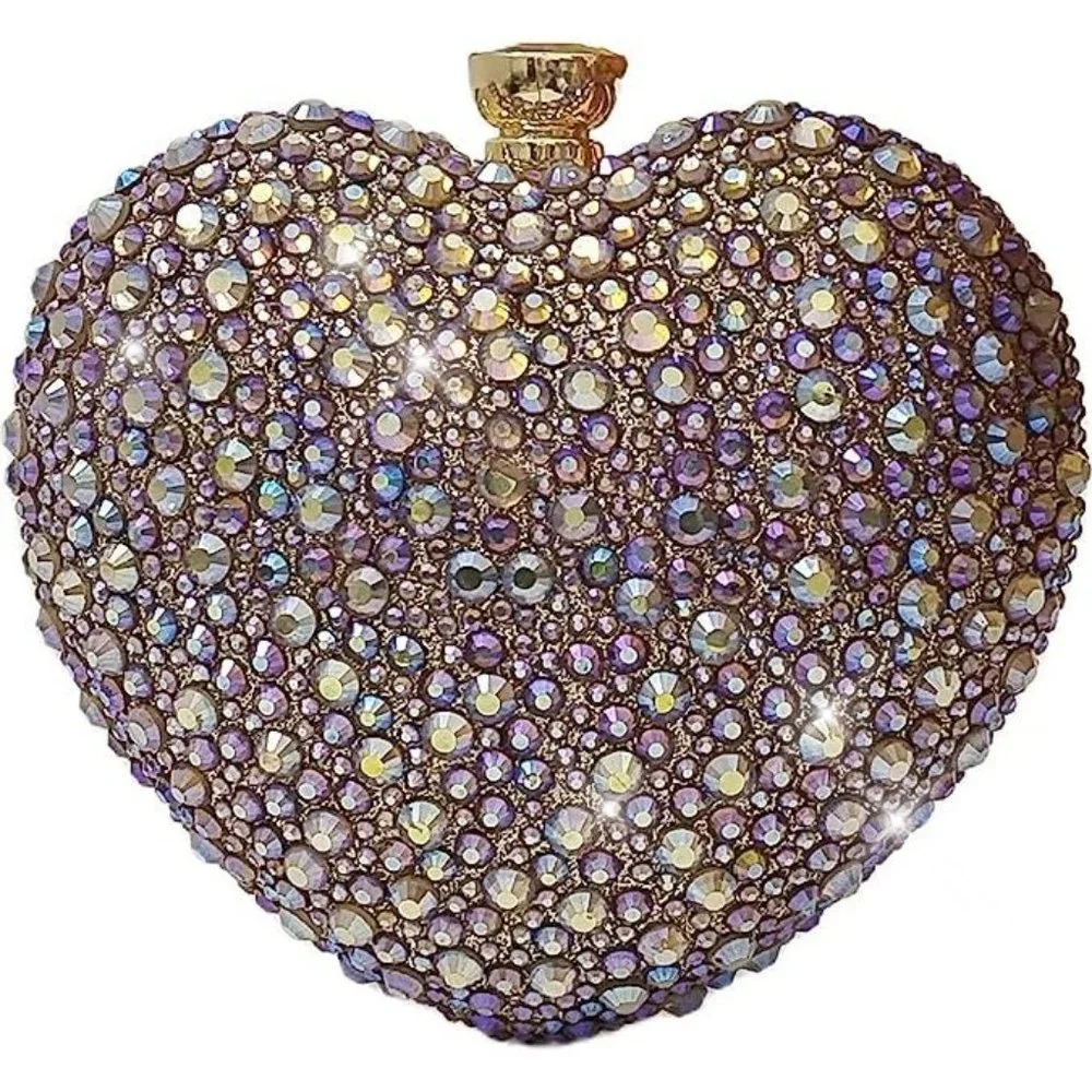 NEW Sparkling Bling Swarovski Crystal Rhinestone Valentine Heart Purse +… - Picture 3 of 16